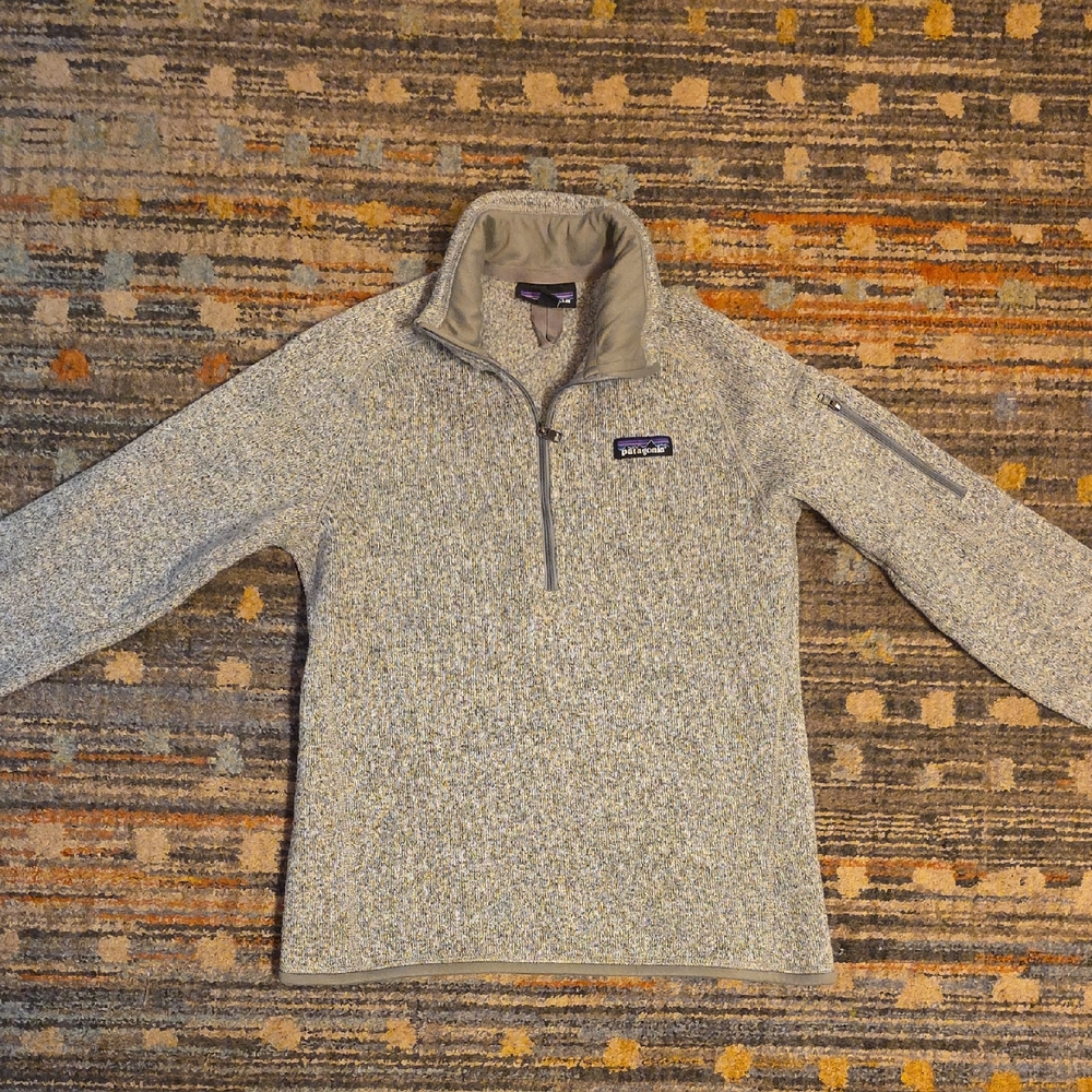 Patagonia Better Sweater Heathered Gray Quarter-Zip Fleece Pullover Small